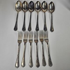 Flatware Set 12pc Large Spoons & Forks Vintage Neoveda Silverplate Germany
